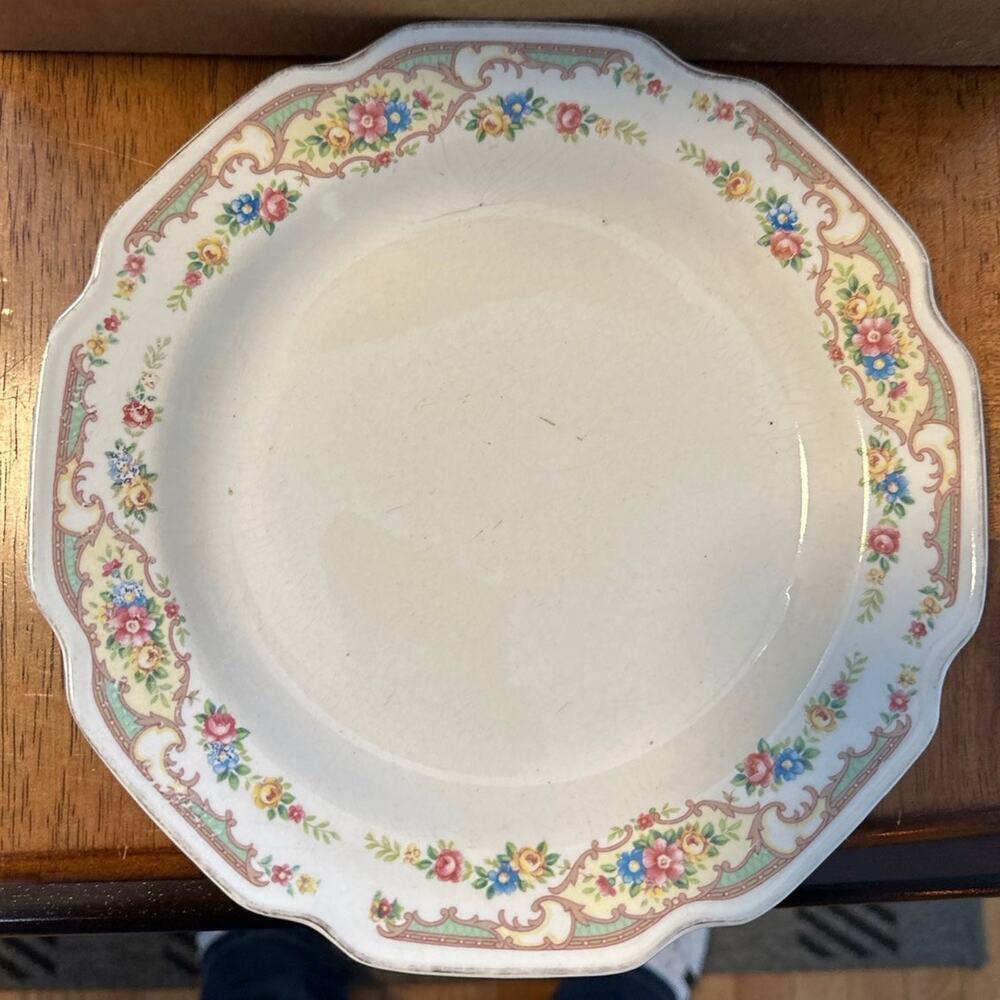 Vintage 1930s Mount Clemens Pottery - Mildred - 9” luncheon plate Light crazing